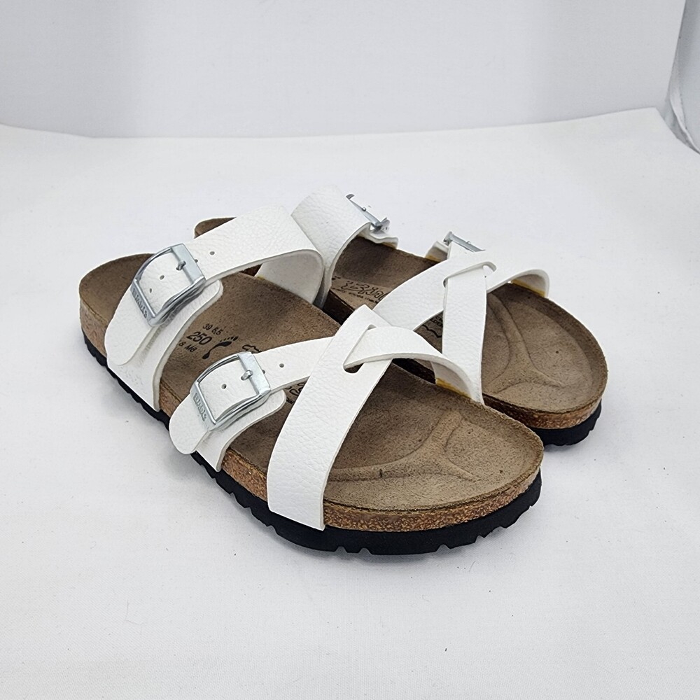 Birkenstock Nepal Women 8/39 White Birkoflor Crisscross Sandals Discontinued NOS
